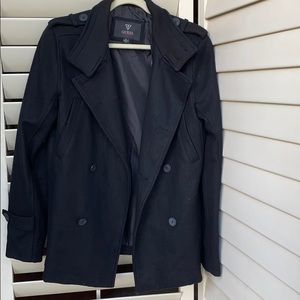 Black 8 button down short jacket